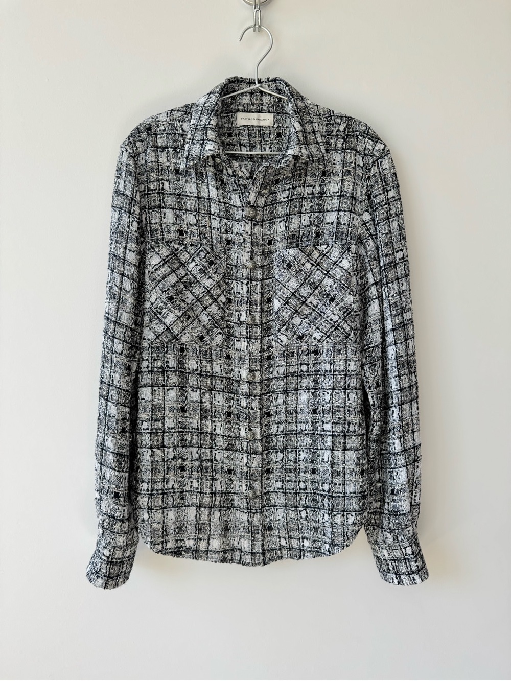 Faith Connexion Tweed Fitted Overshirt Style Jacket Unisex Style - Size Mens XS